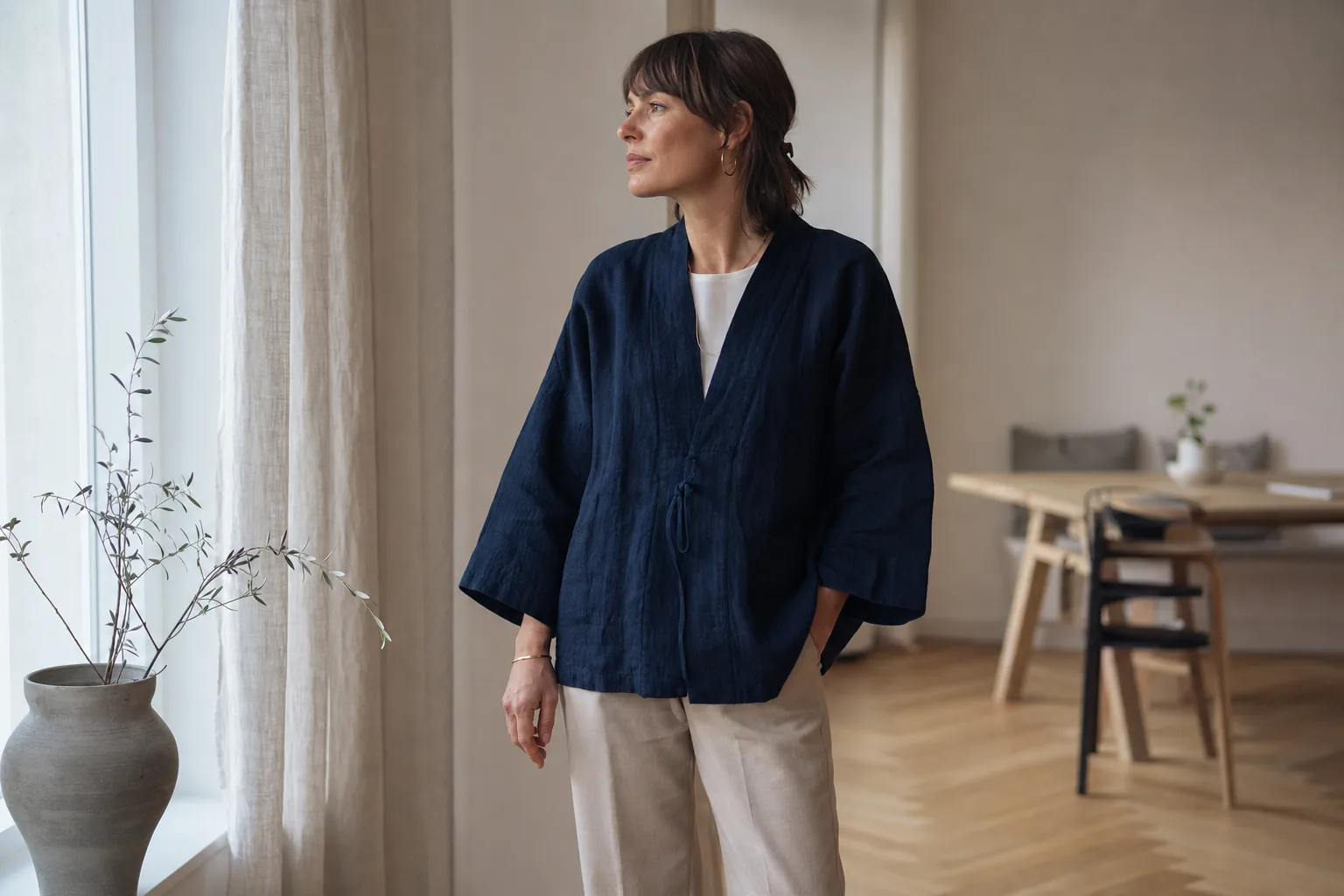 Nippon Kimono: japansk stil med mørk blå ro