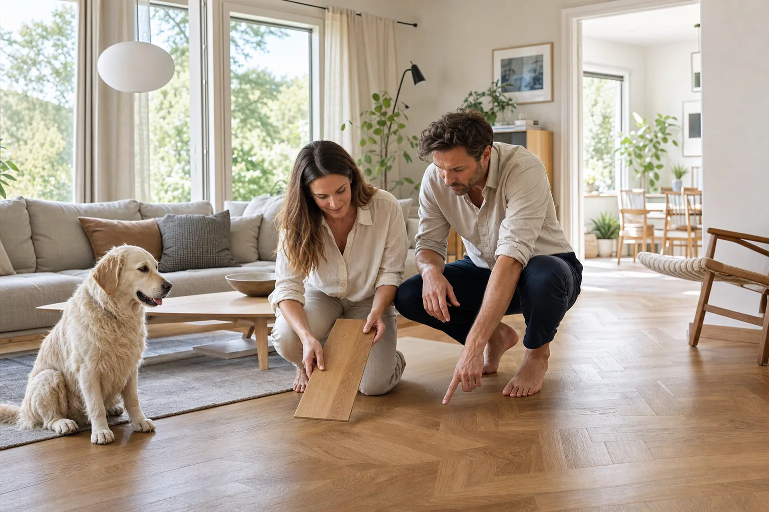 Parkett eller laminat i stua som varer